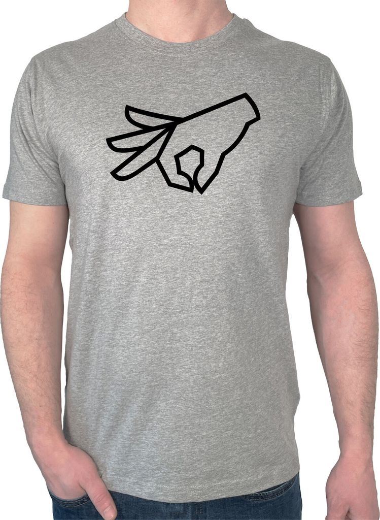 Huuraa Herren T-Shirt Reingeguckt Hand M Sport Grey Bio Baumwolle Fairtrade Herrenshirt Geschenkidee