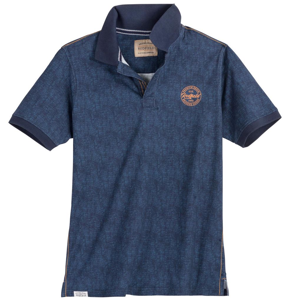 Redfield Poloshirt XXL Denim-Alloverprint denimblau Produktbild 