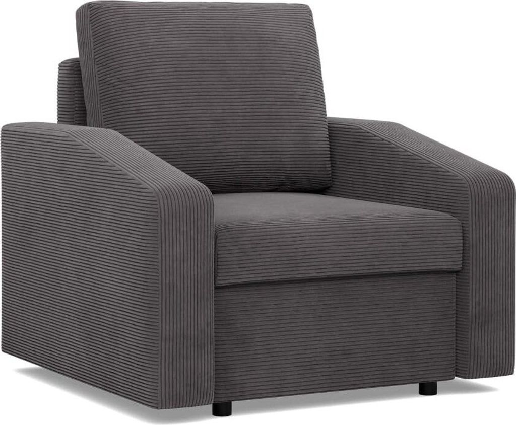 Loungesessel für das Wohnzimmer NEO, Cord - Dunkelgrau