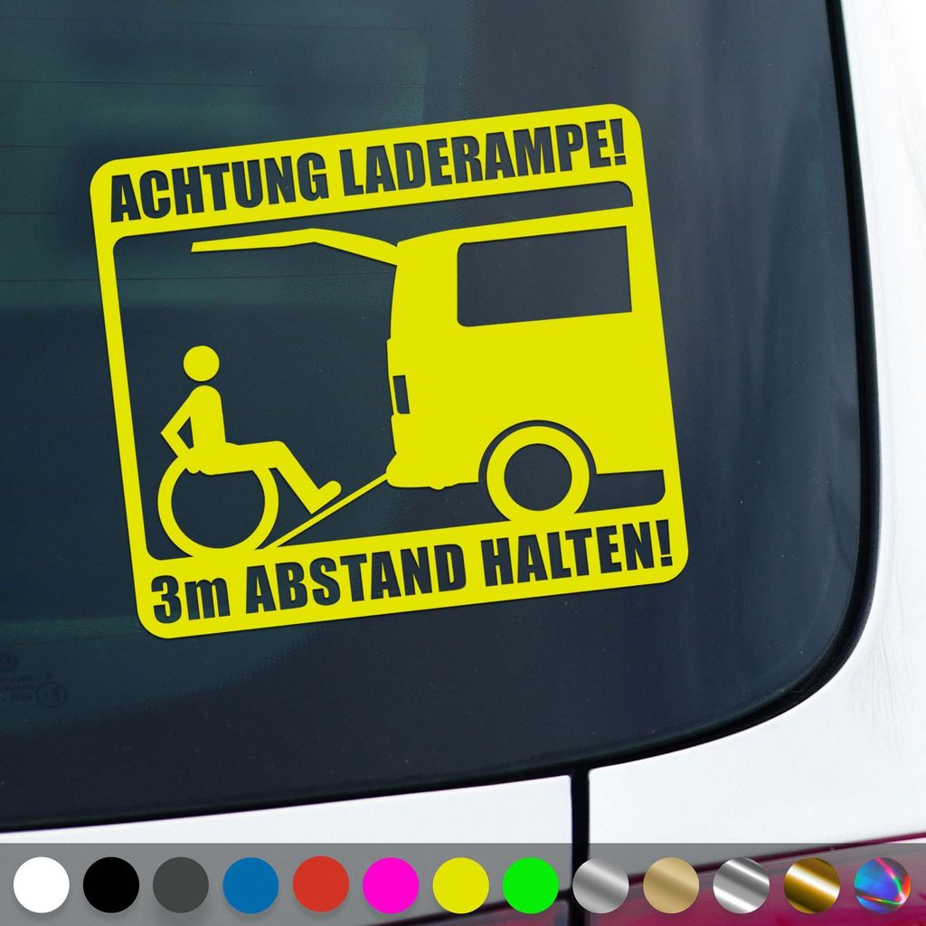 PantherPixel Rollstuhl Aufkleber Behindert 3m Rampe Produktbild 