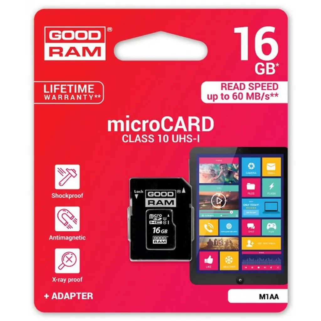 MicroCARD microSDHC 16GB Classe 10 UHS-I con Adattatore SD - Offerta