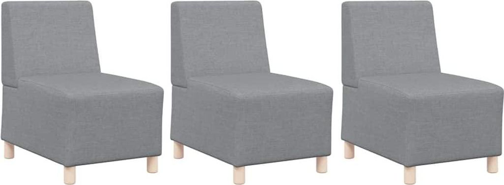 Modulares Armfreies Sofa 3 pcs Hellgrau 55 x 74 x 82 cm Stoff