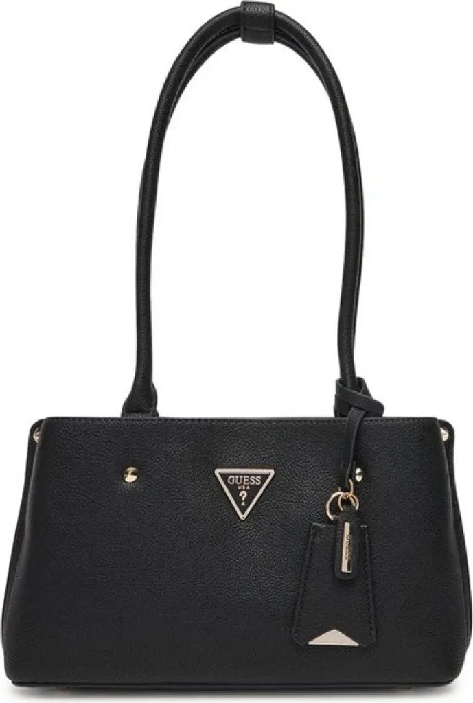 Sac à main porté épaule GUESS Meridian II noir en similicuir chic 28cm