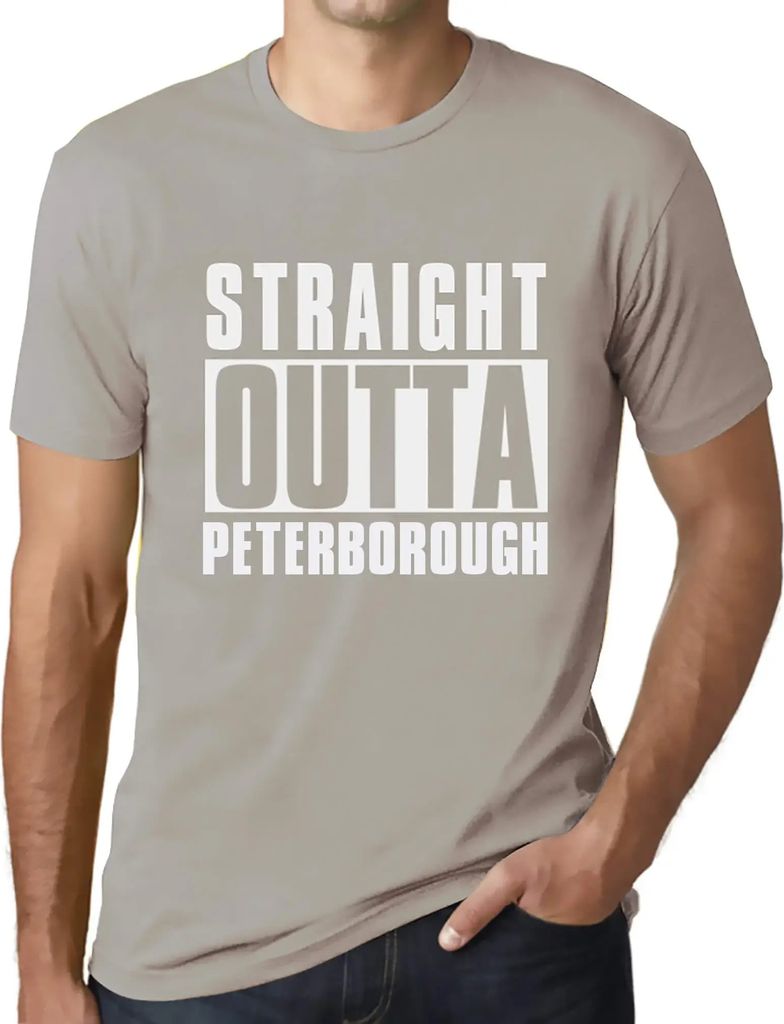 Herren Grafik T-Shirt Direkt aus Peterborough – Straight Outta Peterborough – Öko-Verantwortlich Vintage Jahrgang Kurzarm Lustige Druck Geburt...