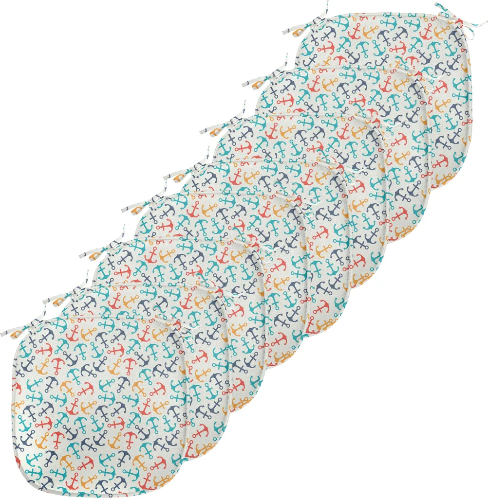 Coussin d'assise anti-glisse et déperlant beige pour chaise, x8
