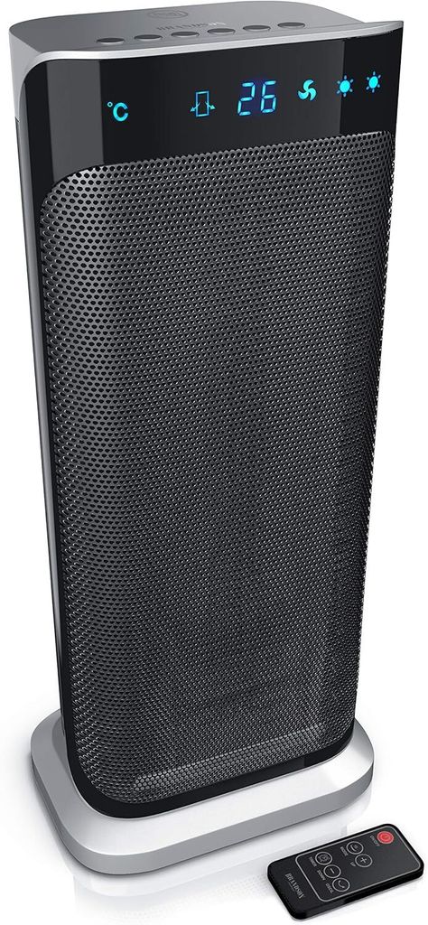 mit Fernbedienung energiesparend leise, 2000 Watt Keramik- Badezimmer - Schnellheizer mit Oszillationsfunktion - Heizung Heater - GS