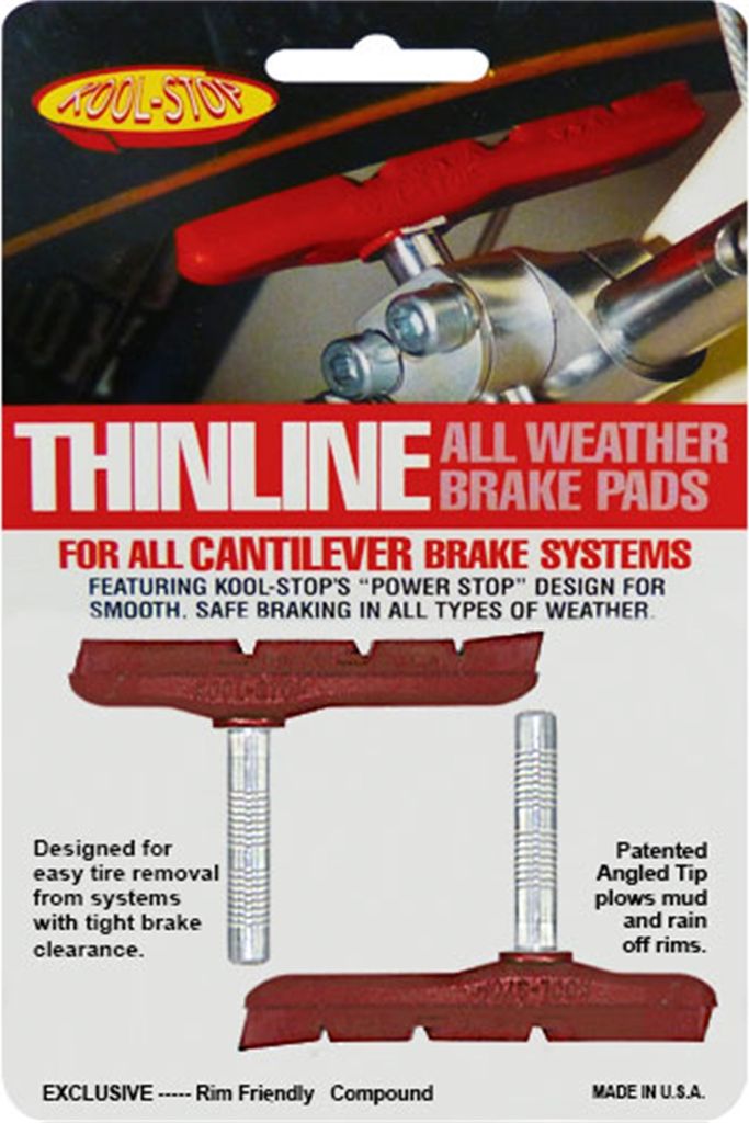 Kool-Stop Bremsschuhe C3 Thinline Cantilever, L=71,8mm asymm., für Aluminiumfelgen, salmon