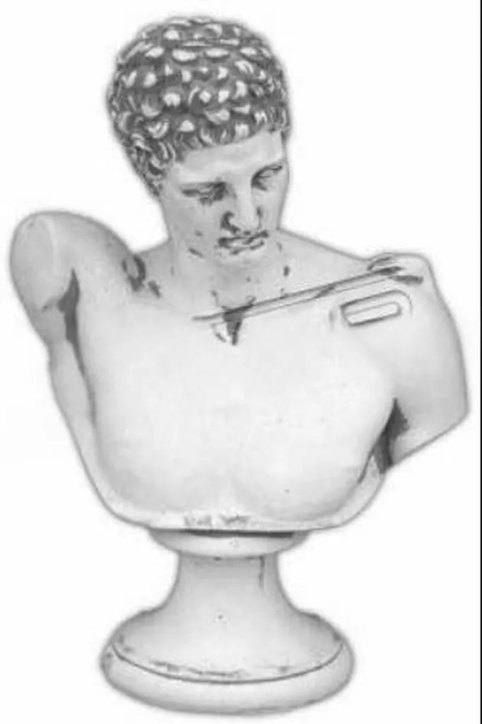 Statue Buste Romain Femme 30cm - Sculpture Décorative Blanche Réf 465