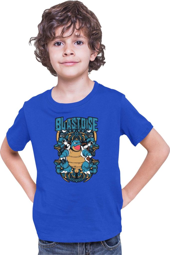 Kinder T-Shirt Japan Anime Manga Pokemon Blastoise, 5-6 Jahr - 116 / Blau