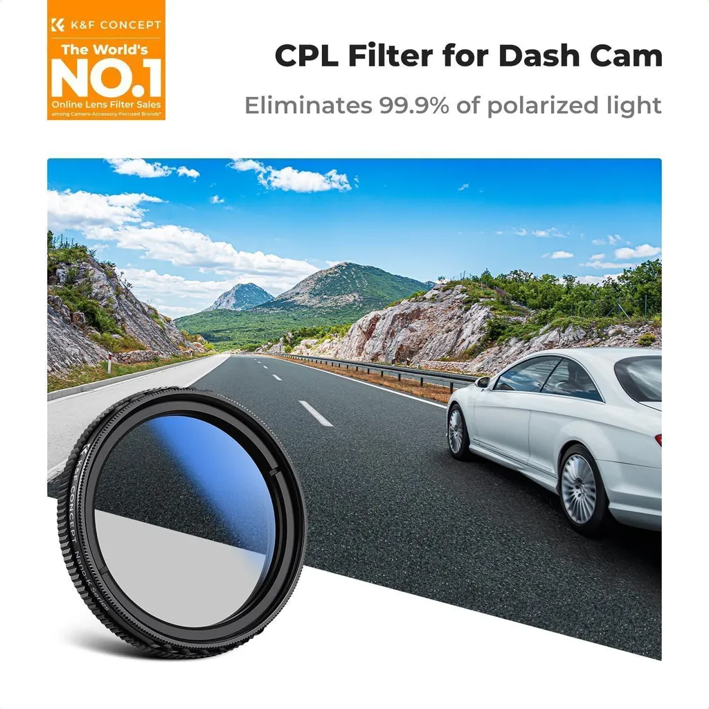 Filtre CPL K&F Concept pour Dashcam N5 N4 Pro S1 Pro E1 E2 E3 - 2