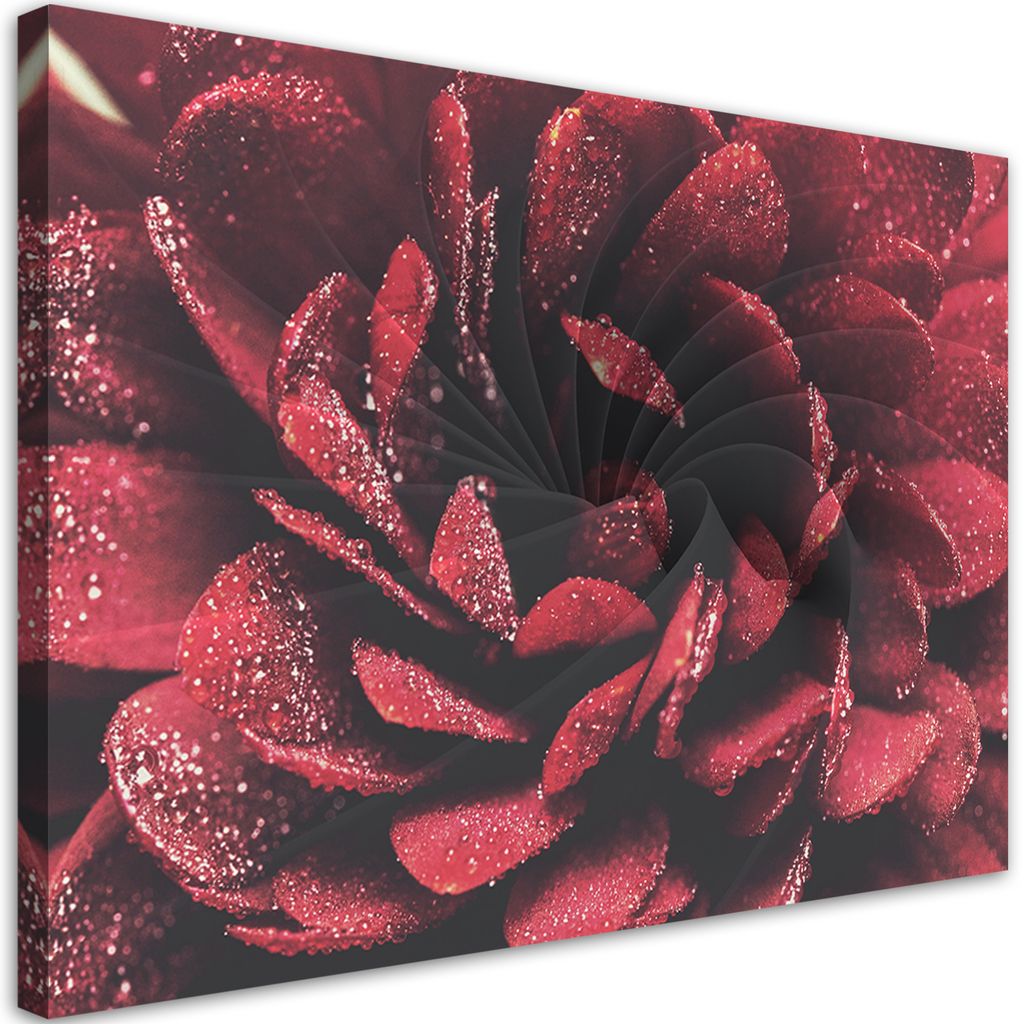Leinwandbild Makro-Blume 90x60 Feeby Rot bild für die wand bereit zum aufhängen