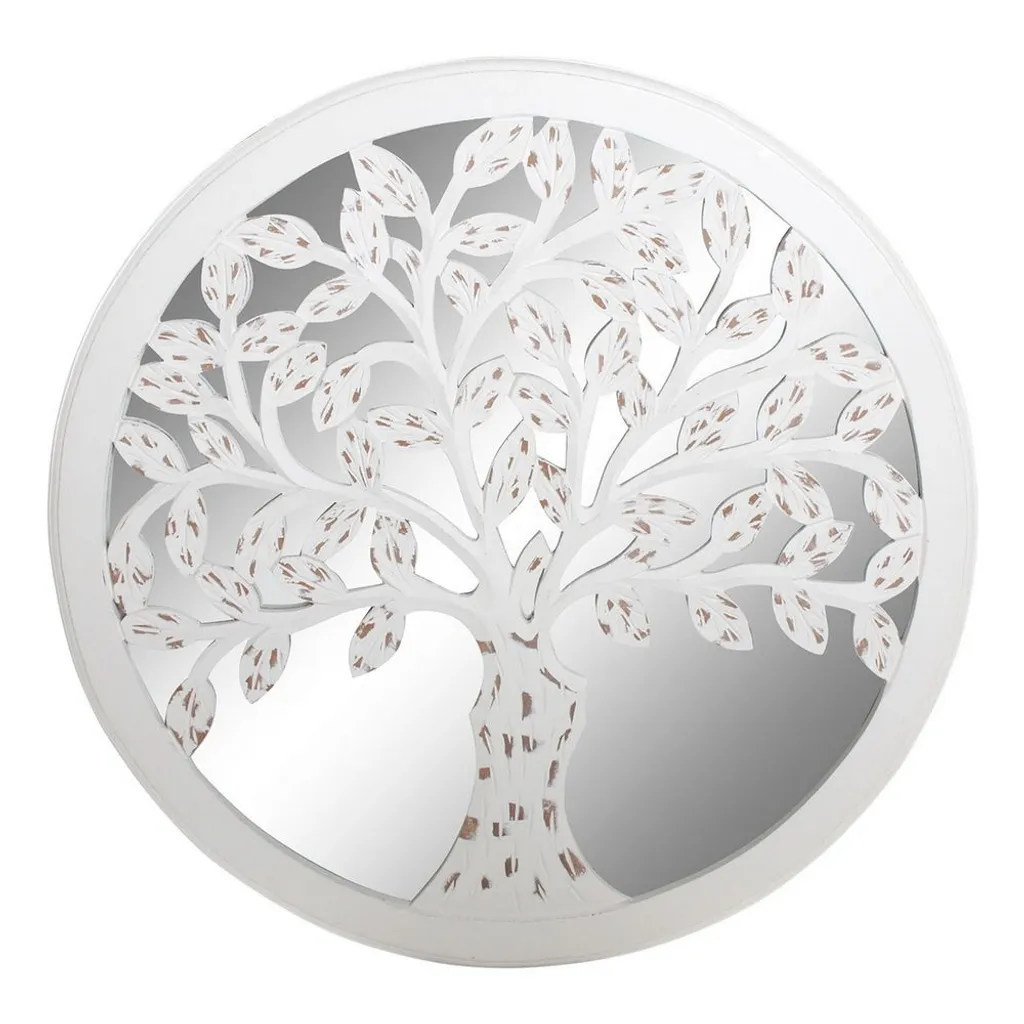 Figurine Miroir DKD Home Decor en bois de manguier Arbre 60x60 cm