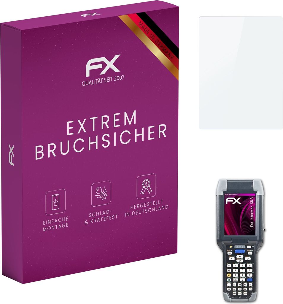 atFoliX FX-Hybrid-Glass Displayfolie kompatibel mit Intermec CK3 Glasfolie