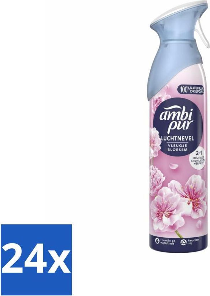 Ambi Pur - Air Effects - Lufterfrischerspray - Hauch von Blüte - 185 ml - Vorteilspack - 24 Stücke
