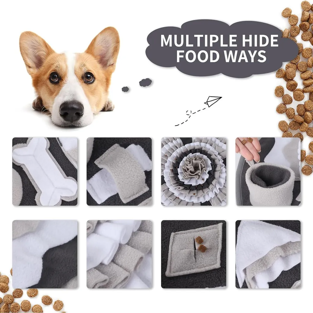 IEUUMLER tappeto sniffer per cani tappetino lavabile per l'addestramento tappetino antiscivolo per il cibo giocattolo di intelligenza per cani FC017 grigio - 2