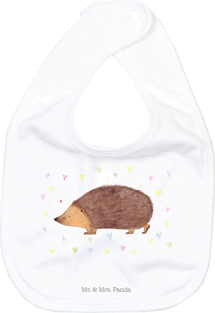 Mr. & Mrs. Panda Lätzchen Igel Herzen - Weiß - Geschenk, Vertrauen, Kinderlätzchen, Leben, Lustige Sprüche, Liebe, Babylätzchen, Herz, Schlabb...