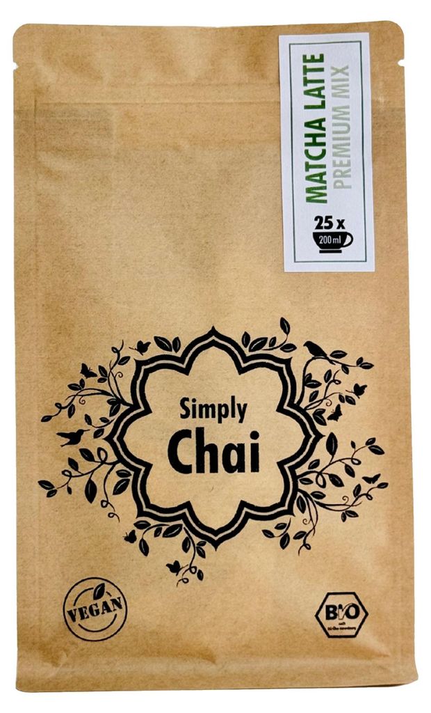 Simply Chai Bio & Vegan Matcha Latte Mix 200g – Mild, Bio & Fair