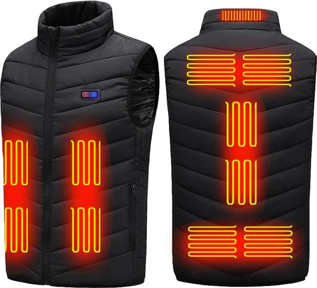 Gilet chauffant intelligent noir L 11 zones graphène USB pour adulte