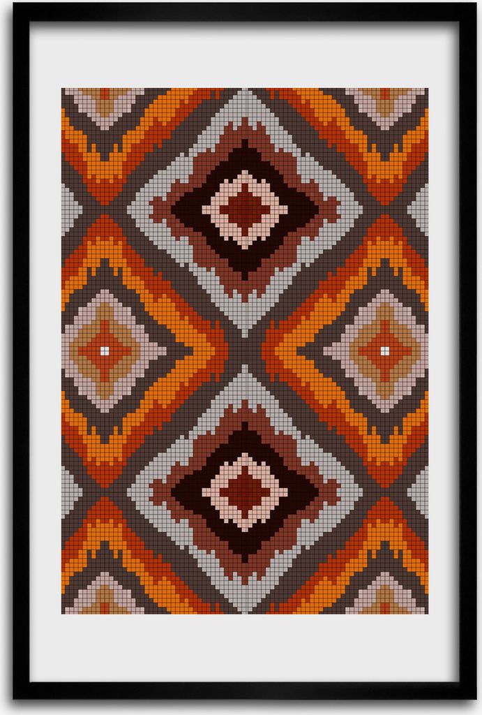 Bild - Bilderrahmen - 40 cm x 60 cm - MDF - Rahmen - Wandkunst - Retro Hintergrund