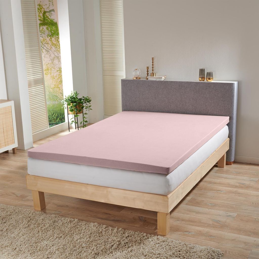 Bettwaren-Shop Jersey-Elasthan Topper Spannbettlaken Multi-Stretch 180x200 - 200x220 cm altrose