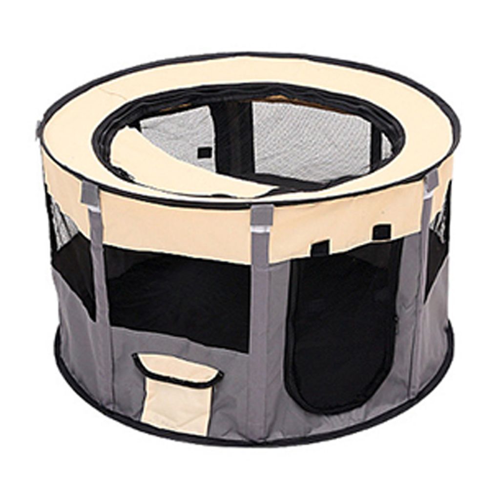 Puppy Foldable Pet Laufstall Hund Portable Kennel Zelt für Hund Katze Kaninchen für Indoor & Outdoor Travel Use(grau)