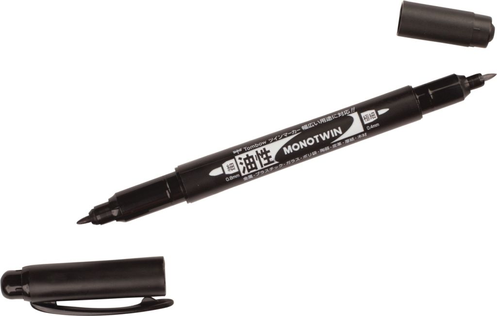Dual-Fasermaler mono twin marker breit/fein permanent schwarz Packung mit 10 Stück