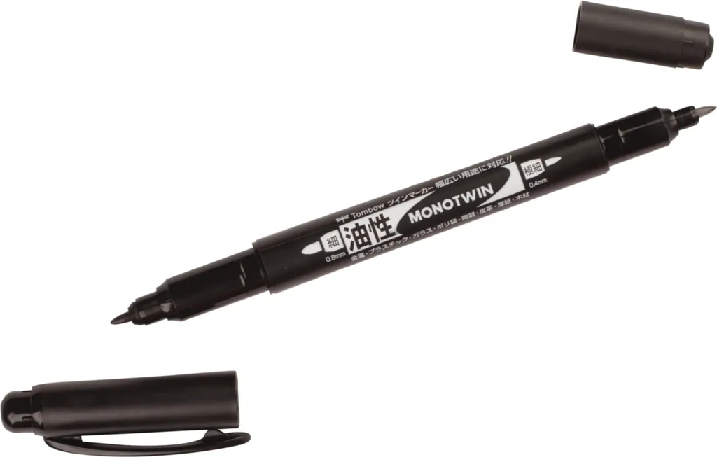 Tombow MONO Twin Noir OS-TME33 : 10 Marqueurs anti-bavures Double Pointe