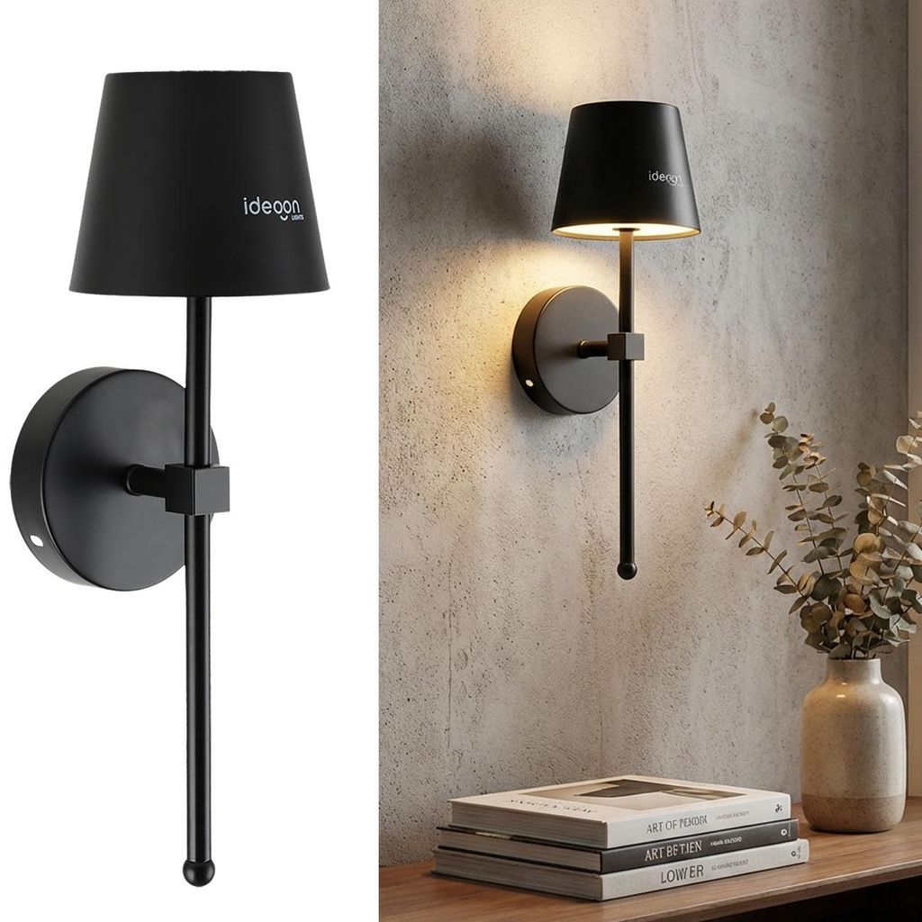 Elegante LED Wandleuchte kabellos mit Fernbedienung: Akku Produktbild 