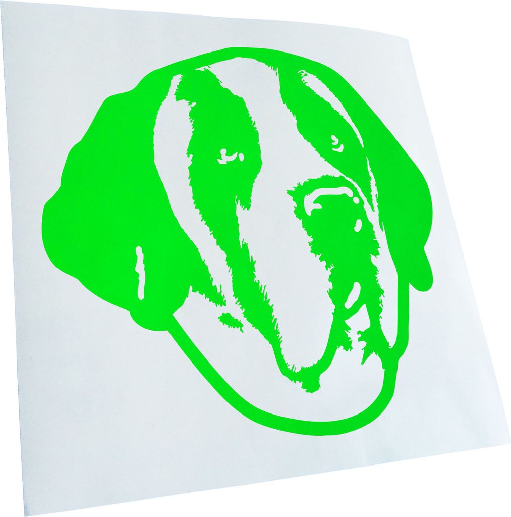 Kiwistar - Autoaufkleber - Saint Bernard Hund - Neongrün - 60x55cm - Aufkleber für Auto, Laptop, Fahrrad, LKW, Motorrad Mehrfarbig JDM Decal Racing