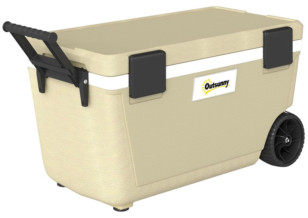 Outsunny Kühlbox 70L Große Passive Thermobox 72 Std. Kühlung Khaki