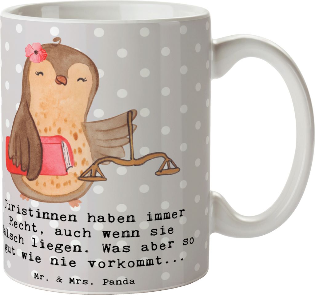 Mr. & Mrs. Panda Becher Juristin Recht - Grau Pastell - Produktbild 