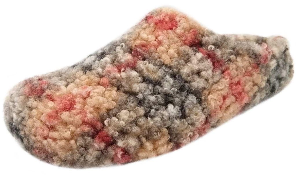 Living Kitzbühel Brechhorn Karo Damen Pantoffeln aus Teddyplüsch Beige Multi, 4877-920 - Gr. 37