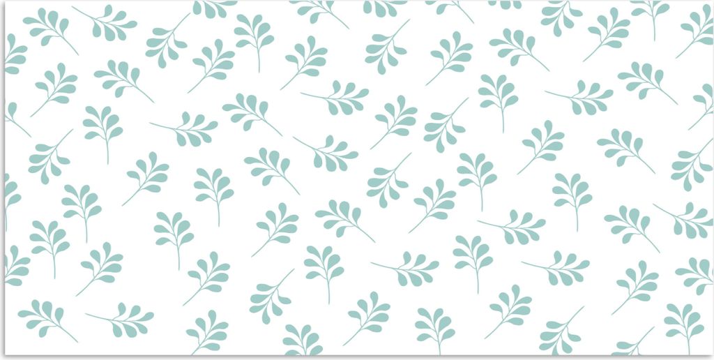 MuchoWow Poster Blätter - Muster - Blau 80x40 cm - Wanddeko