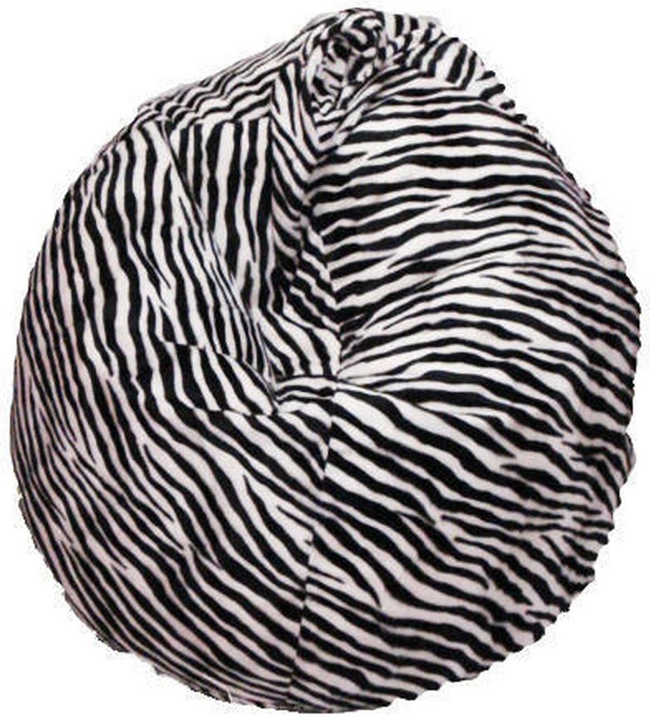 Sackpouf mit Zebra-Muster, schwarz-weiß, Maße 80 x 120 x 80 cm