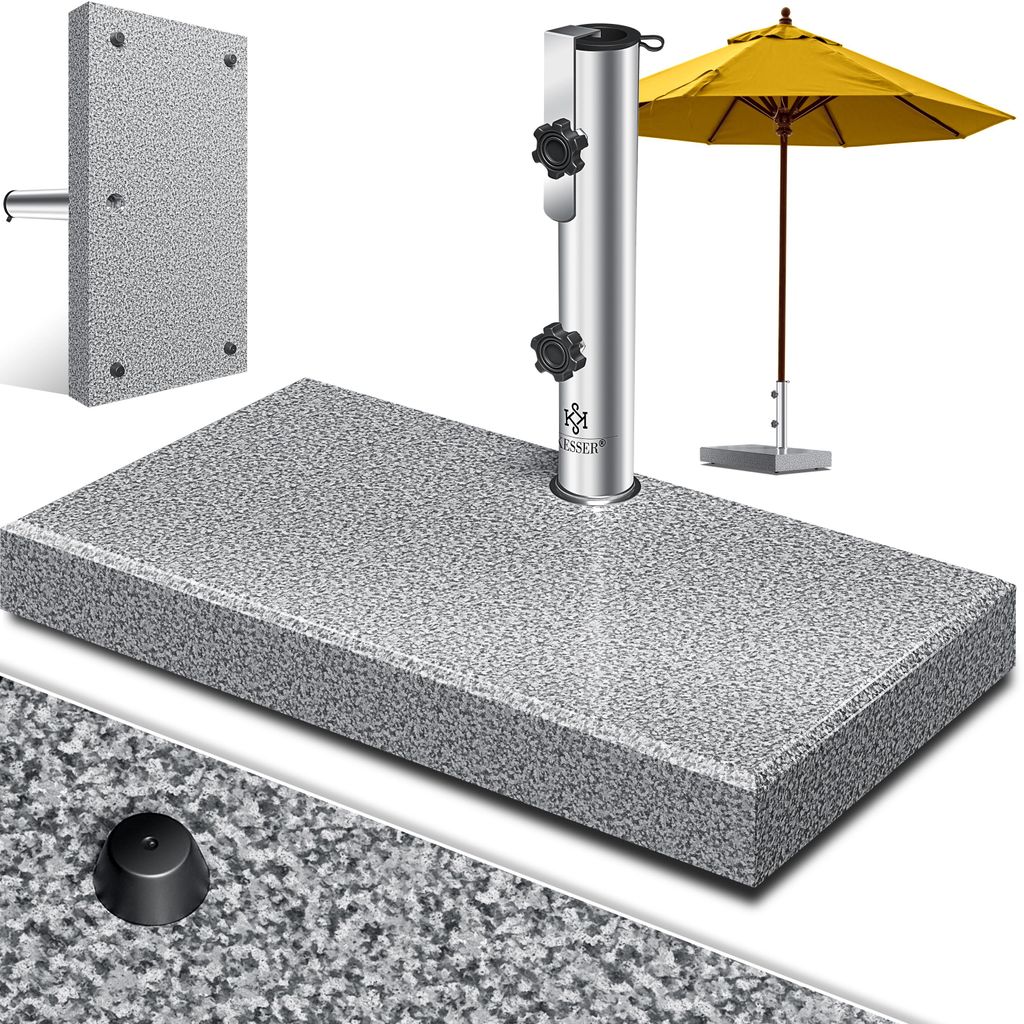 Support de parasol KESSER® en granit avec tube en acier Image du produit 
