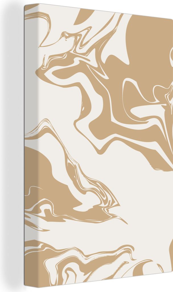 OneMillionCanvasses - Leinwandbilder - 90x140 cm, Marmor - Beige - Linie, Wandbilder Kunstdruck Wanddekoration - Foto auf Leinwand - Gemälde auf...