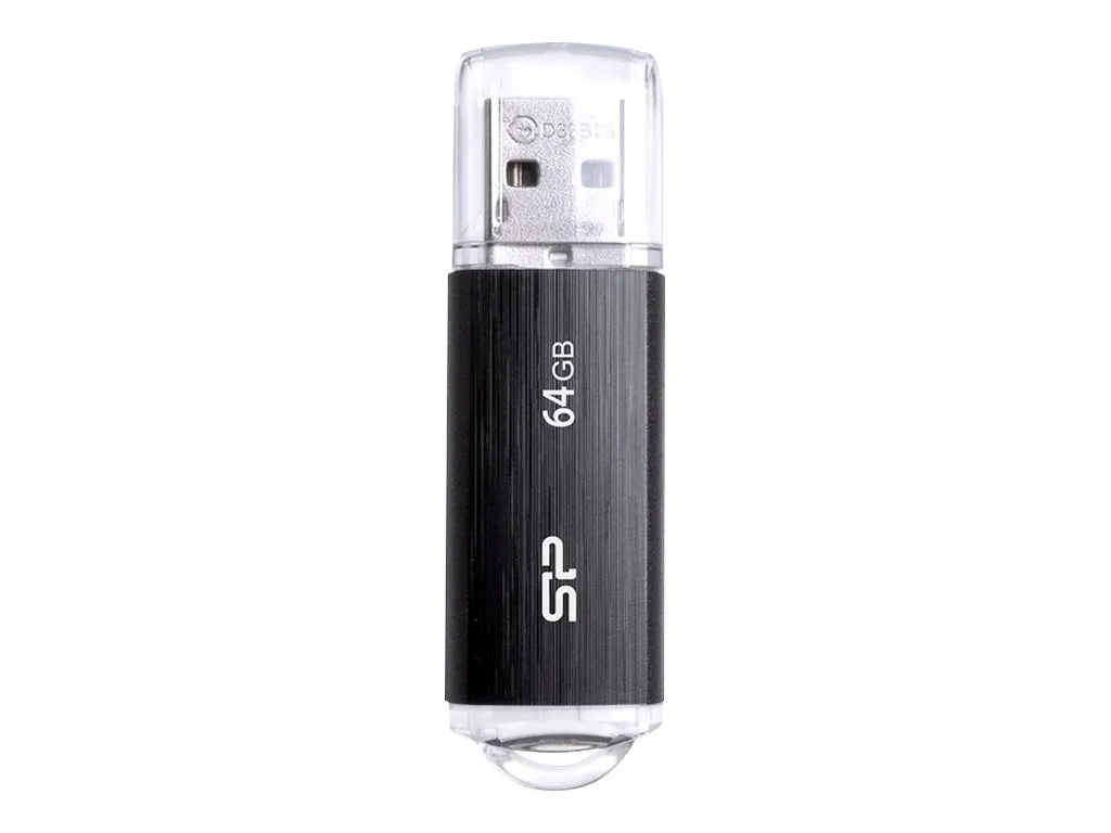 Mémoire USB 64Go Silicon Power U02 noire pour sauvegarde de fichiers PC