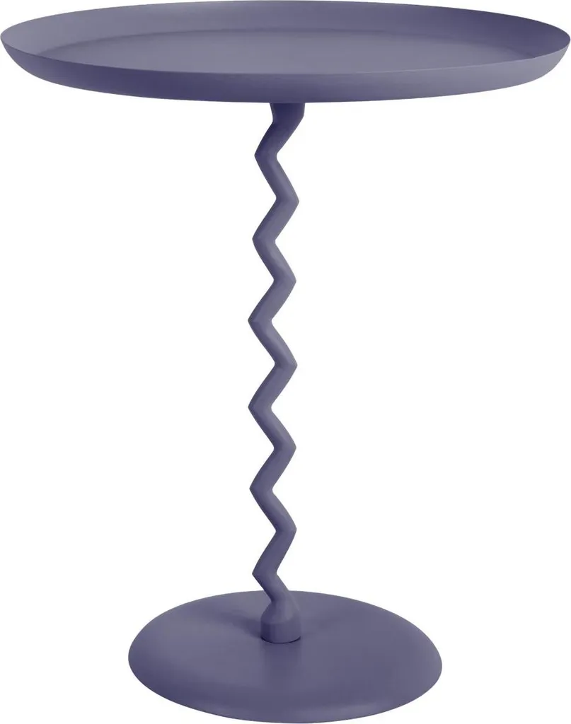 Table d'appoint Gain de Place Bleu Nuit Ø44cm Zig Zag Stable et Chic