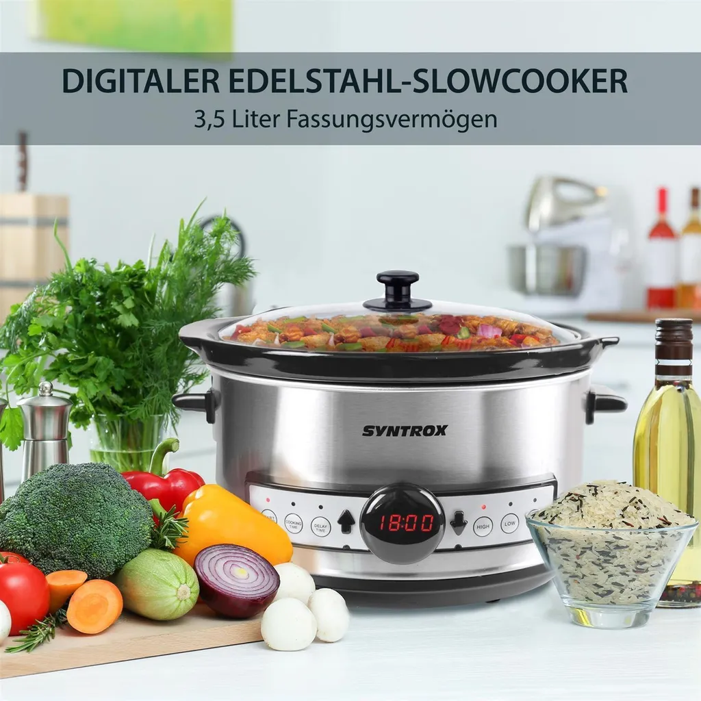 Mijoteuse Programmable Syntrox 3,5L avec Écran LCD et Cuve Céramique - 9