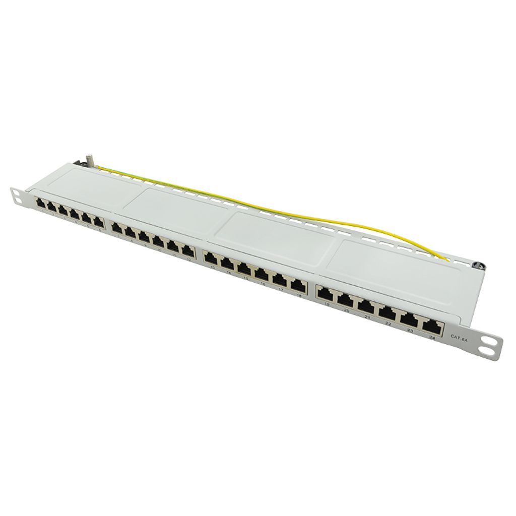 Logilink 19" Cat.6A Patchpanel, 24-Port, grau, 0,5 HE Produktbild 