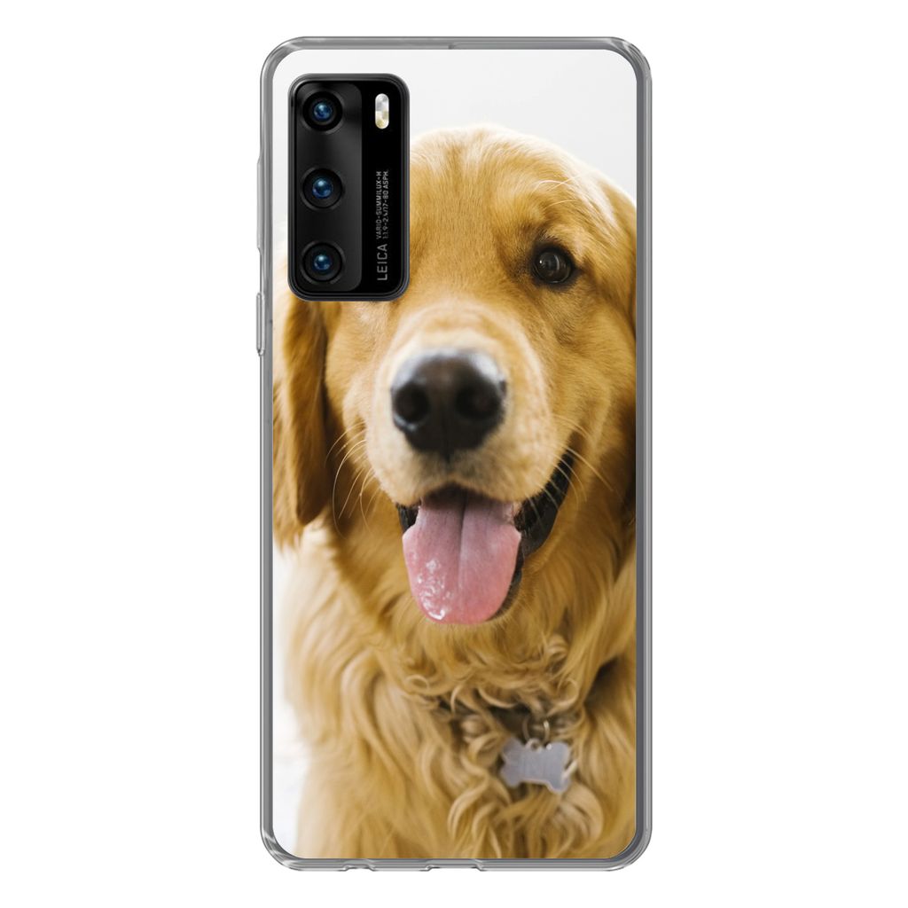 MuchoWow Handyhülle Schutzhülle Hülle für Huawei P40 Porträt eines superschönen Golden Retrievers Silikon Softcase Handy Hülle - Handytasche