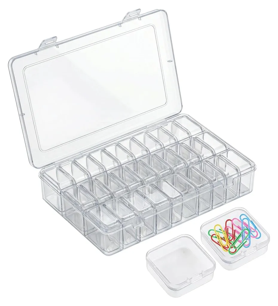 Lot de 31 Mini Boîtes en Plastique avec Couvercle pour Loisirs Créatifs
