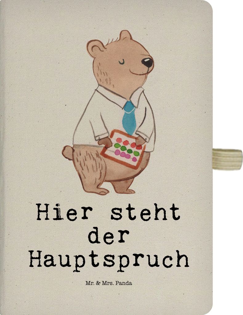 Mr. & Mrs. Panda Skizzenbuch Bürokauffrau Herz - Transparent - Geschenk, Büro, Journal, Adressbuch, Kladde, Hardcover Notizbuch A4, Jubiläum, Ka...