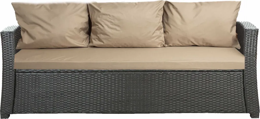 Cuscini Seduta e Schienale Beige per Divano Rattan 168x52x7 cm