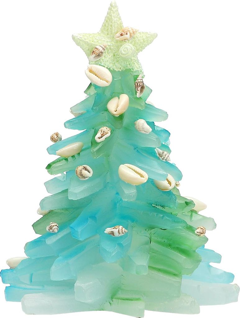 Harz Weihnachtsbaum Ornament Ozean Thema DIY stilvolle Weihnachtsbaum Dekoration für Fenster Tischplatte 15cm