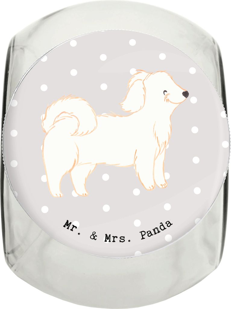Mr. & Mrs. Panda Dose Havaneser Lebensretter L 870ml - Grau Pastell - Geschenk, schraubglas, glasbehälter, Bichon Havanais, Vorratsglas, Keksdose,...