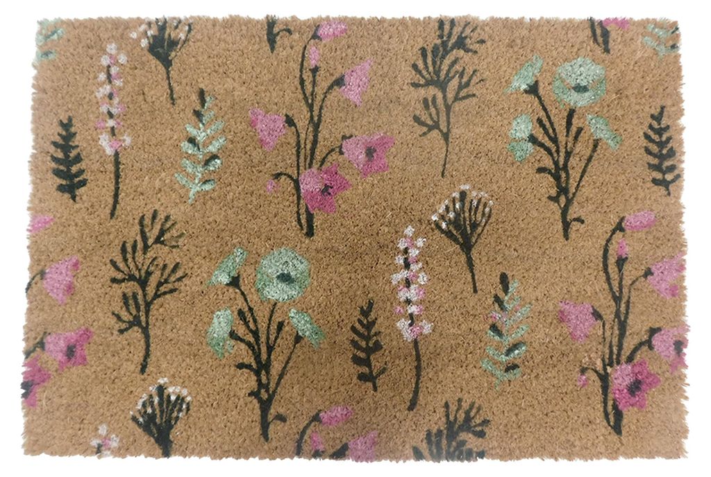 Alfombrilla Relaxdays, diseño de flores, 60x40 cm, Imagen del producto  Imagen generada por IA