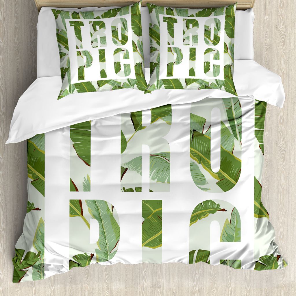 ABAKUHAUS Grün Bettbezugs Set Für Doppelbetten, Staudensträuche verträumt, Milbensicher Allergiker geeignet mit Kissenbezügen, Olivengrün