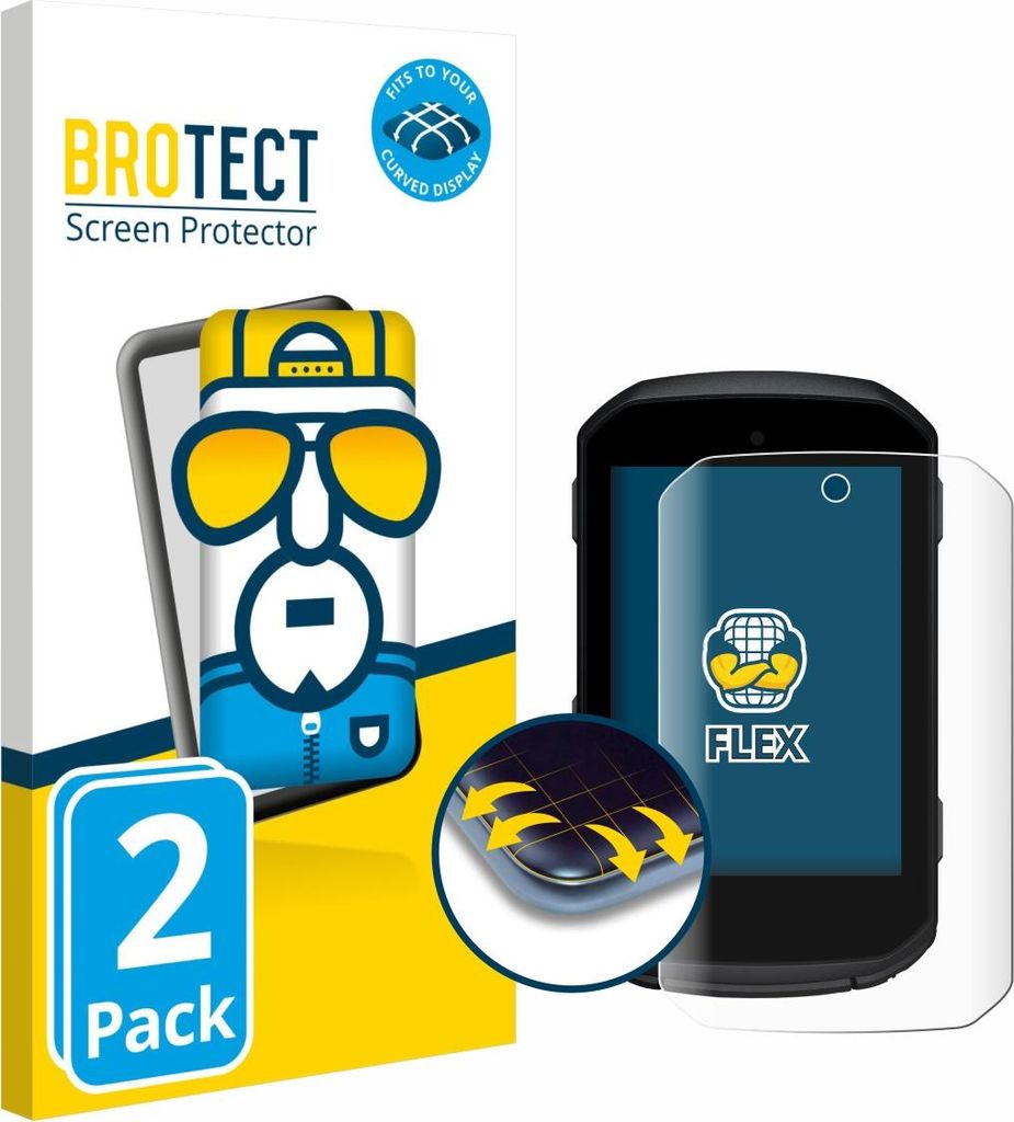 2x BROTECT Fullscreen Schutzfolie für Garmin Edge 550 Displayschutz Folie Fullcover Klar Transparent