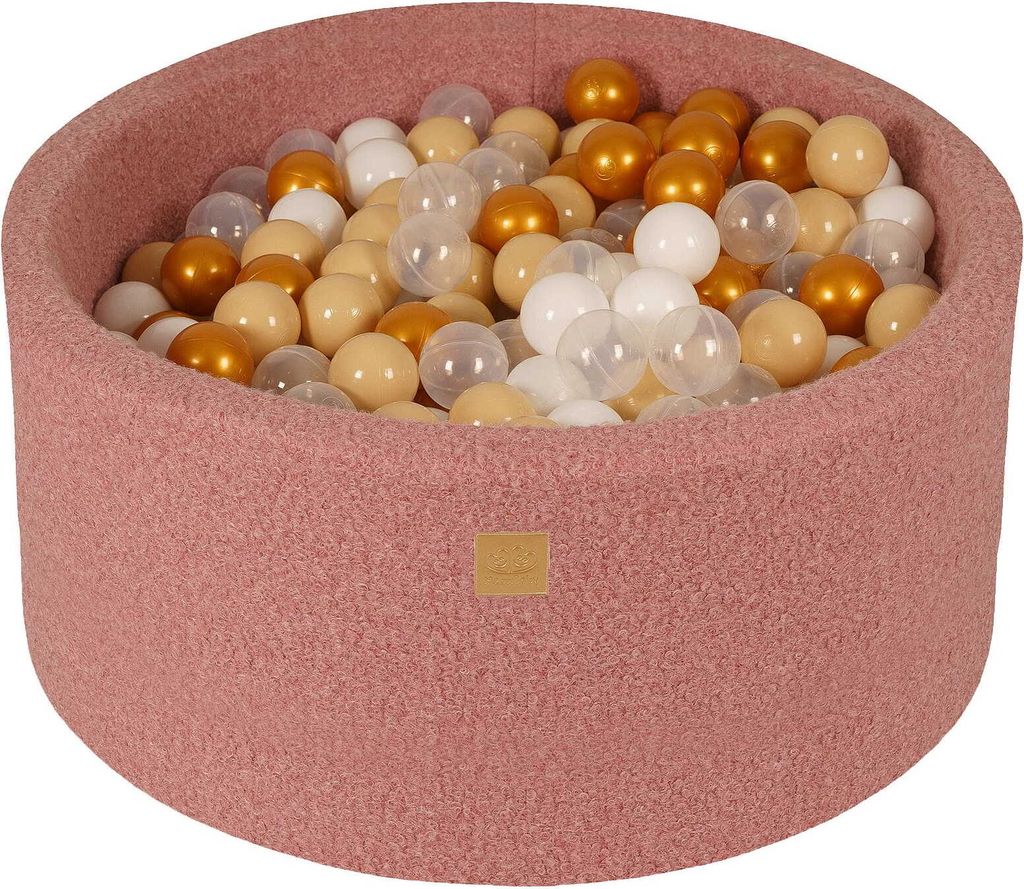 MeowBaby Boucle Rosa Bällebad rund 90x40cm, bälle: Produktbild 